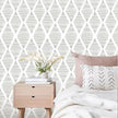 White and Silver Gray Peel and Stick Wallpaper 17.7