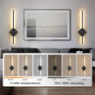 Battery Operated Wall Sconces Set of Two, Modern Sconces Wireless Cordless Rechargeable Light with Remote, Black Wall Lamp Dimmable Magnetic Home Decor for Bedroom Living Room Hallway Timing 23.6 Inch