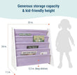 Wildkin Wooden Sling Bookshelf for Kids – Premium Canvas Design with 4 Fabric Shelves, Organizer for Home or Classroom - White w/Lilac
