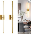 30″ Gold Battery Operated Wall Sconces Set of 2, Dimmable Wall Sconces with Remote Control, Rechargeable Sconces Wall Lighting, LED Wireless Wall Lights for Bedroom, Living Room, Bathroom