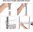 SWOMMOLY Adjustable Wall Mount Spice Rack, 9-Tier Dual-use (Multi-use) Organizer, Silver