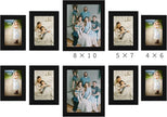 LUCKYLIFE Picture Frame Set 10-Pack, Gallery Wall Frame Collage with 8x10 5x7 4x6 Black Frames