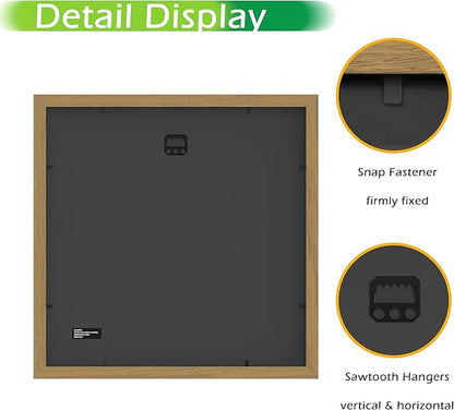 FrameWorks 2-Pack, 12x12 Matted to 8x8 Picture Frame, Golden Oak – Classic Wooden Photo Frame with Tempered Glass, Modern Matte Finish for Prints, Posters, Certificates & Wall Decor – Gallery-Ready