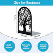 HappyHapi Book Ends, Metal Bookends for Shelves, Modern Tree Book Ends Decorative, Heavy Duty Book Holders Book Stoppers for Home Office Decor, 6.9