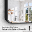 Koonmi Black Framed Bathroom Mirror - 30x60 Inch Shatterproof Tempered Glass Vanity Mirror for Bathroom Sink, Wall Mounted with Matte Aluminum Alloy Frame, No Distortion, Modern Decor