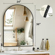 Arch Bathroom Mirror, 24x36 inch Arched Bathroom Mirror/Wall Mounted Vanity Mirror - Arch Metal Frame Wall Mirror for Bathroom Bedroom Living Room, Black