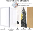 8x10 Picture Frame Set of 9, Display Pictures 5x7 with Mat or 8x10 without Mat, Multi Collage Gallery Square Photo Frames for Wall or Tabletop, White