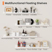 RICHFOCUS Picture Ledge Shelf, 48 inch Floating Shelves Set of 2, Wood Wall Shelves with Lip, Wall Decor Storage for Bedroom Living Room Bathroom Kitchen Nursery Photo Picture, White