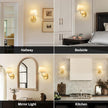 Rechargeable Wall Sconces Set of 2 - 5200mAh Cordless Battery Operated Wall Sconce - Fabric Lamp Shade - Gold Brass LED Light Fixture with Remote for Bedroom Bedside Living Room Stairway Hallway Porch