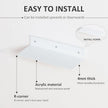 4 Pack White Acrylic Floating Shelves 15 Inches, Wall Hanging Bathroom Shelves, Wall Organizer Shelf for Kitchen, Living Room, Bathroom, Retail, Supermarket, 4 Pack