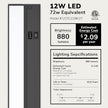 LAGOM Halo Under Cabinet Light, 22‑Inch Hardwired Dimmable LED, 2700K/4000K/5000K, Power Cord Sold Separately, Black, UC0122BK27