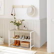 Yusong Shoe Rack Organizer, 3 Tier Industrial Shoe Storage Shelf for Closet Entryway, Narrow Sturdy Metal Shoe Shelves, White