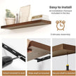 Fun Memories Wood Floating Shelves Set of 2, Rustic Pine Wood Floating Shelves for Wall Mounting, Wide Wall Shelf for Home Decor and Storage, 16