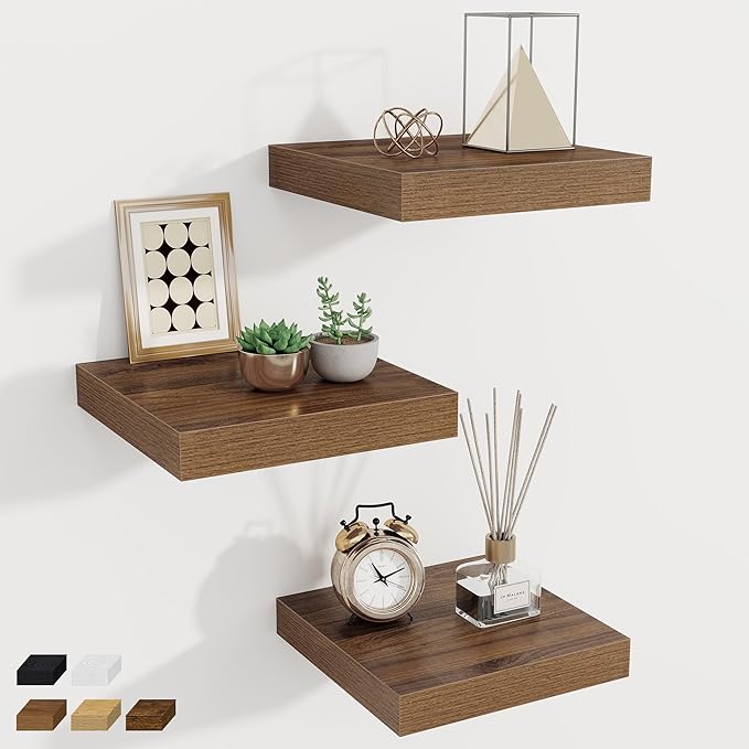 Fun Memories Square Floating Shelves for Wall, 9.3