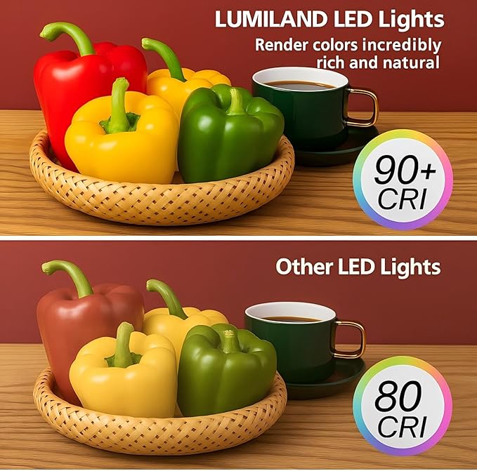 LUMILAND Wired LED Puck Lights (2.7Wx3) Plug-in Lighting Natural White (4000K), LED Cabinet Light for Kitchen Can Be Surface Mount or Recess Mount, Satin Nickle