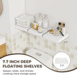 Fun Memories Small Floating Shelves for Wall - 8 Inch Square Wall Shelves with Invisible Brackets, White Shelves for Bathroom, Living Room, Bedroom, and Kitchen Decor, Set of 3