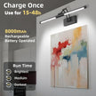 24“ Picture Lights for Wall, 8000mAh Rechargeable Wireless Picture Light with Remote, LED Wall Lights 3000K/4000K/6000K Dimmable, Art Lighting for Paintings Frame Gallery Dartboard, Black