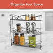 Spectrum 3 Tier Spice Rack Organizer Black Countertop Wire Shelf Spice Rack for Modern Kitchen Pantry Cabinet, Organize Spices with Three Tier Spice Shelf for Kitchen Storage with Wall Mount Option