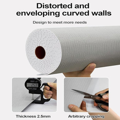 3D Faux Stone Peel and Stick Roll-15.7"x110"Thick PVC Foam Wall Paneling,DIY Self Adhesive Removable Waterproof&Sound Dampening for Cement Texture Accent Wallpaper for Living Room,Bedroom(Dark Gray)