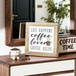 Coffees Wood Sign Life Happens Coffee Helps Wooden Decor Sign for Cafe Bar Inspirational Coffees Decor To Kitchen Home Office Ideal Gift For Coffee Lover Handmade Wood Plaque 5.9x5.9 Inch