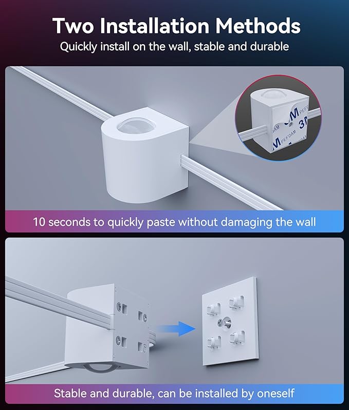 12-Light RGBCW Wall Sconce Light, Up/Down Bedroom Wall Lights, Music Sync, DIY-Styling Color-Changing Wall Lamps for Living Room Party Home Decor, Works with Alexa/Google Assistant, 31.8ft