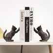 Ambipolar Cat Decorative Bookends, Unique Book Ends to Hold Books Heavy Duty for Office Desk, Vintage Antique Black Home Decor, Shelf Decoration, Modern Living Room Decor