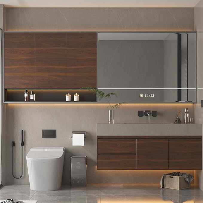 BOMENG Walnut Wood Contact Paper 16x197 inch Dark Brown Wood Wallpaper Peel and Stick Waterproof Removable Faux Wood Grain Vinyl Wrap Vintage Countertop Paper for Drawer Liner Cabinets Walls Desk