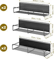 6 Pack Magnetic Spice Rack Organizer, Space Saver for Refrigerator and Whiteboard, Metal Fridge Shelf for Kitchen and Classroom, Black