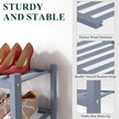 Smiry Bamboo Shoe Rack for Closet, 4 Tier Small Wooden Stackable Shoe Organizer, Free Standing Shoes Storage Shelf for Entryway, Front Door Entrance, Grey
