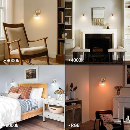 Vintage Battery Operated Wall Sconce with Clear Striped Glass Lampshade 5000 mAh Rechargeable Battery Powered Wall Light with Remote Control for Bedside Bedroom Doorway