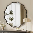VooBang Black Scalloped Circle Mirror, 30