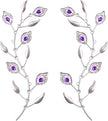sxnzequnze 2 Pcs Metal Leaf Wall Art Crystal Bling Decorations Silver Leaves 3D Iron Handmade Home Decor Hanging Minimalist Accents Modern Set for Living Room Bathroom Bedroom Dining Room Hallway