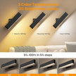 MOITA Battery Operated Wall Sconce Set of 2 Wireless Wall Lamp with Remote Control & Touch Control Rechargeable LED Wall Lights 3 Color Temperatures 360° Rotatable for Bedroom Living Room Black