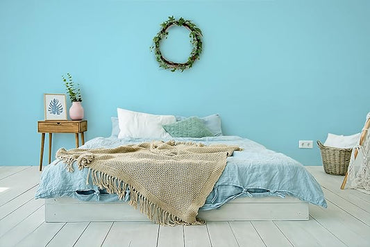 15.7" x 118" Blue Wallpaper Peel and Stick Light Blue Contact Paper Easy Peel Off Bedroom Bathroom Removable Wallpaper Vinyl Self Adhesive Matte