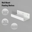7 Inches White Acrylic Wall Display Shelves 2 Pack, U Shape, Wall Shelves Organizer for Bottles, Small Plants, Picture Frames, Beer, Wine, Décor