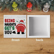 Funny Christmas Bathroom Decor Bathroom Desk Accessories Christmas Decorations Indoor Wooden Box for Toilet Shelves Santa Being Naughty Get's You Signs 5 X 5 Inch