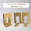 Alessk 8 Pieces Gold Bookends for Shelves, Heavy Duty Metal Bookends Supports Heavy Books, Decorative Gold Stops for Home or Office Decoration - 4 Pairs.