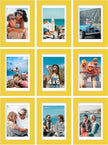 Vittanly 4x6 Picture Frames Set of 9, Shatter Resistant Plexiglass, Display 3.5x5 Pictures with Mat or 4x6 without Mat, Photo Frames for Wall or Tabletop, Engineered Wood, Yellow