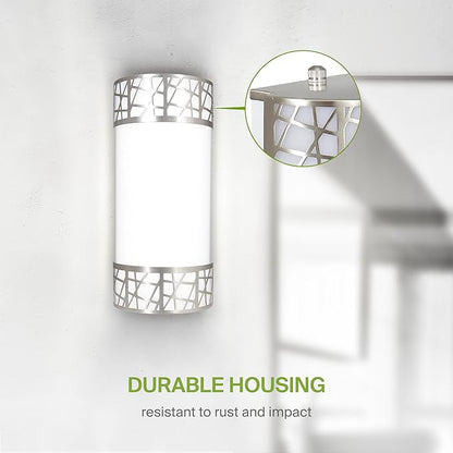 ASD 12 Inch LED Indoor Wall Sconce - Brushed Nickel Modern Dimmable 15W 2700K-5000K Adjustable Wall Mounted Light Fixtures, Wall Lights for Bedroom, Bathroom, Living Room, Hallway Decor - ETL 4 Pack