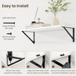 Fun Memories Deep Floating Shelves for Wall, 24W x 8D Wall Mounted Shelves Set of 2, Wide Display Ledge Shelf with Sturdy Metal Brackets for Living Room, Bathroom, Bedroom and Kitchen, White