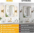 Brushed Gold Wall Sconces, Hardwired Bathroom Sconces Wall Lighting with Clear Glass, Modern Sconces Wall Light fixtures for Bathroom Mirror Living Room Hallway Bedroom