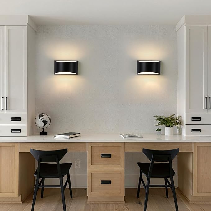 Black Modern LED Wall Sconce (with G9 Bulbs) Hardwired Indoor Wall Lights Up and Down Wall Mount Lamps for Hallways, Bedrooms, Hallways, Living Room 3000K Warm White