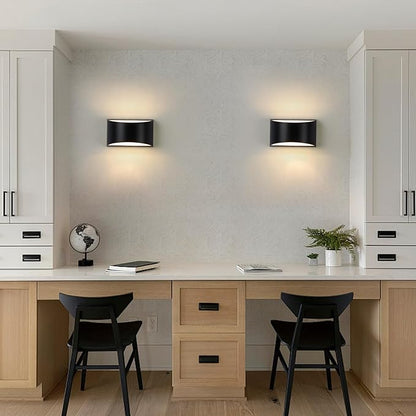 Black Modern LED Wall Sconce (with G9 Bulbs) Hardwired Indoor Wall Lights Set of 2 Up and Down Wall Mount Lamps for Hallways, Bedrooms, Hallways, Living Room 3000K Warm White