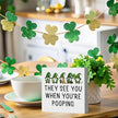 St Patricks Day Decor Funny Bathroom Shamrock Decor Green Gnome Would Poop Here Again Wood Sign Funny Home Tabletop Shelf Desk Decor 5 X 5 Inches