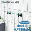 KOKOSIRI Wall Shelves Bathroom Hardware Glass Floating Shelf 12-Inch for Bedroom, Living Room, Kitchen, Hanging Rack Oil Rubbed Bronze B1105ORB-L12