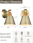 FEMILA 1-Light Vintage Wall Sconces, Antique Brass Industrial Sconces Wall Lighting, Single Bathroom Vanity Light Fixtures Wall Mount Lamp, Hammered Metal Shade,4FG59B BG
