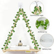 RICHER HOUSE Artificial Ivy LED-Strip Wall Hanging Shelves, Macrame Shelf for Bedroom Bathroom Living Room Kitchen, Wood Hanging Plant Shelves for Wall Décor