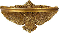 American Art Decor Vintage Ornate Resin Owl Bird Manor Floating Wall Mounted Shelf in Antique Gold - Shabby Chic Baroque Decor Ledge for Small Displays