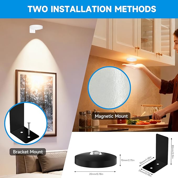 Battery Operated Painting Light, Magnetic Picture Light with Remote Dimmable and Timer