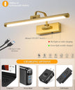 Wireless Picture Light for Wall, Rechargeable Light for Pictures with Remote & Timer, 16 Inch Dimmable Gold Art Light for Paintings, Battery Operated LED Wall Light with 3CCT for Gallery